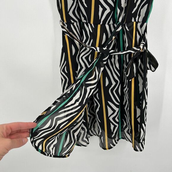 FOREVER 21 Black White Retro 80s 90s Spaghetti Strap Mini Dress Size Medium - Picture 6 of 9